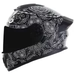 Casco Moto Integral Abatible Edge Boston Luz Led Doble Visor